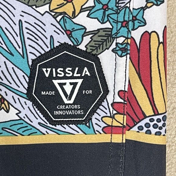 Vissla Short Mens 32 Multicolor Swim Trunk‎ Board Shorts Pocket Adult - Picture 3 of 12